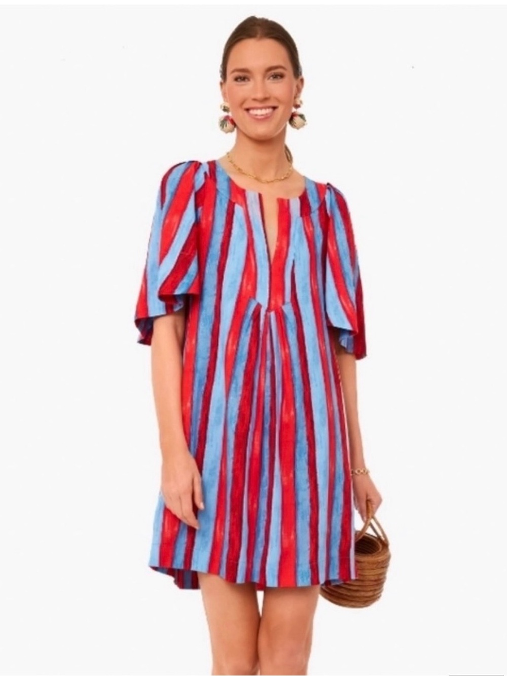 Tuckernuck Red and Light Blue Striped Mini Dress